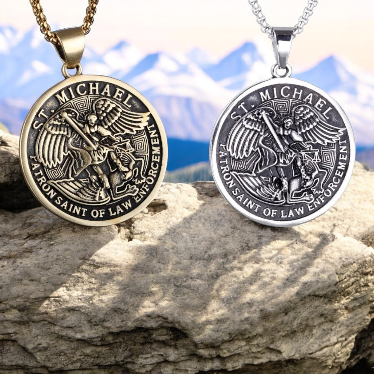 Collier homme- pendentif LE MEDAILLON SAINT-MICHEL, Protecteur et Symbole de Force