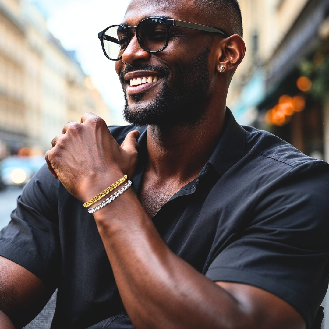 Bracelet homme- bracelet chaîne à petits maillons