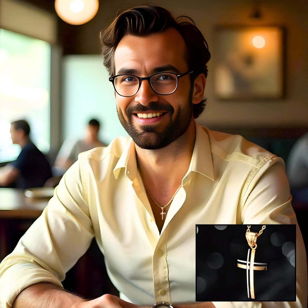 Collier homme- pendentif croix FIRST CROSS™ : Élégance et Modernité