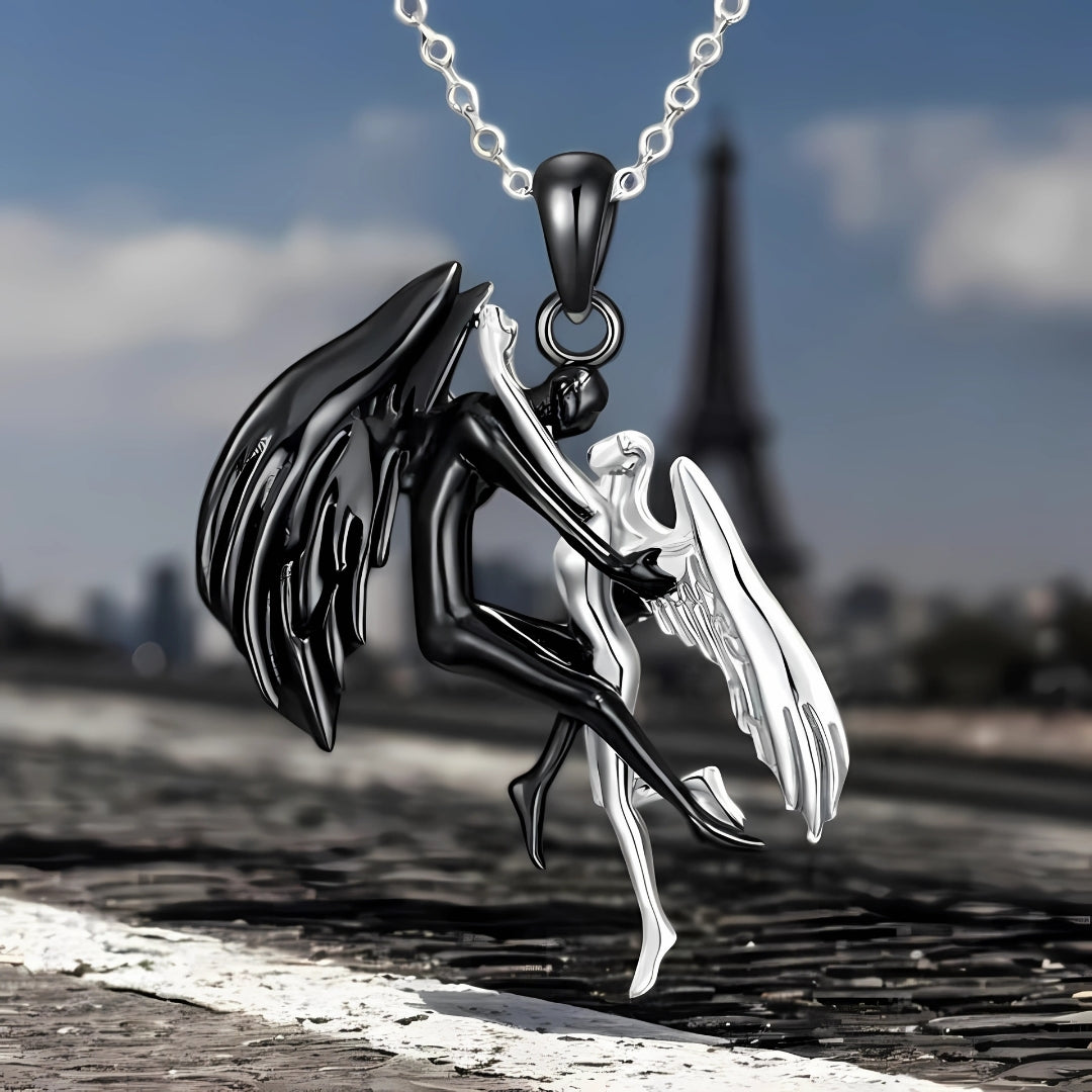 Collier homme-pendentif ANGE ET DÉMON™ : le dualité parfaite
