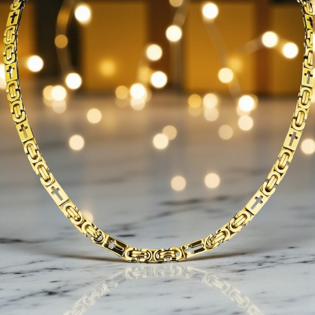 Chaine homme BYZANTINE CROIX | Élégance Spirituelle