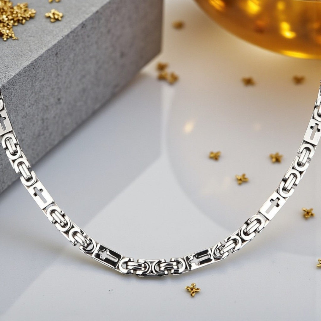 Chaine homme BYZANTINE CROIX | Élégance Spirituelle