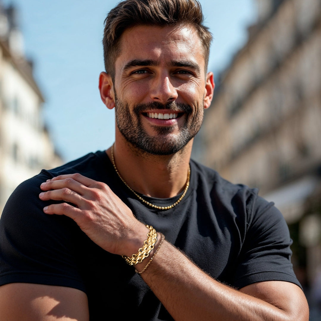 Bracelet homme- BELCHER DOUBLÉ™ - élégance masculine intemporelle
