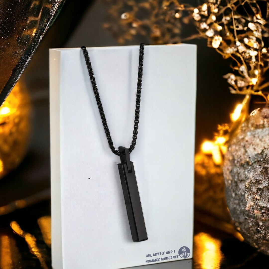 Collier homme- pendentif CLASSY-BAR™ ; Colliers avec pendentif minimaliste