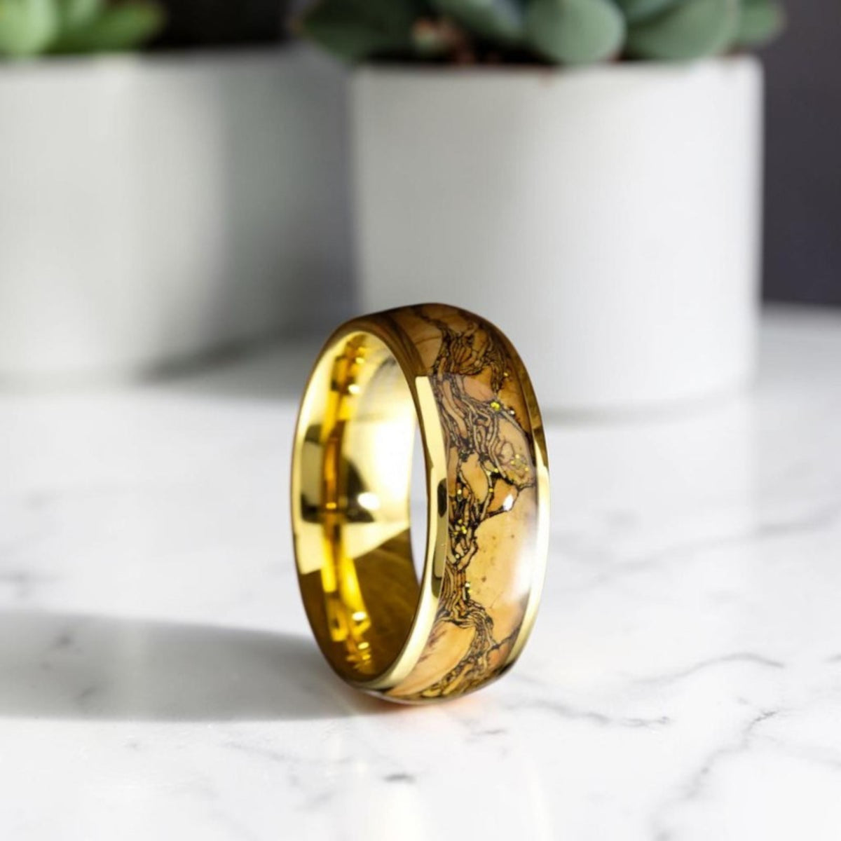 Bague anneau | incrustation doré « L'Aura Sauvage »