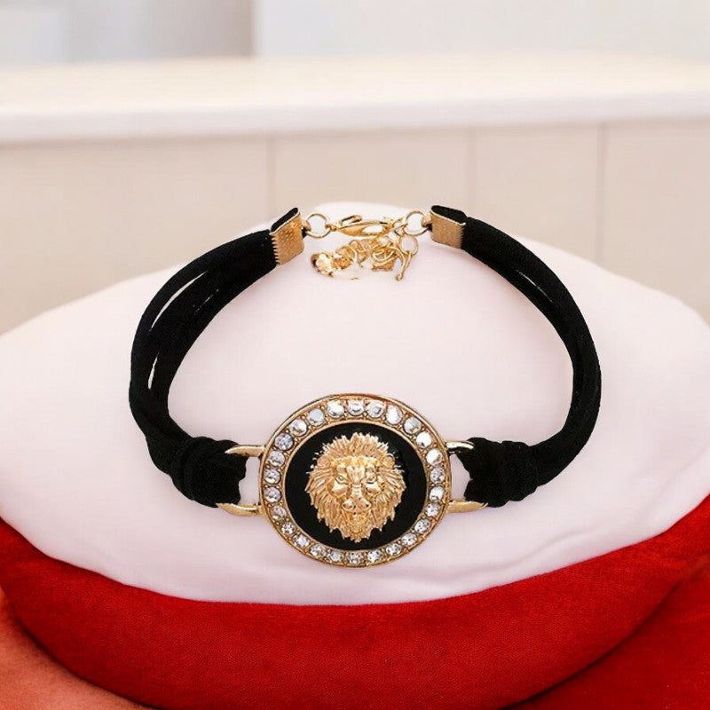 Bracelet homme- MEDAL-LiON ™ ; Bracelet médaille tête de Lion porte-bonheur