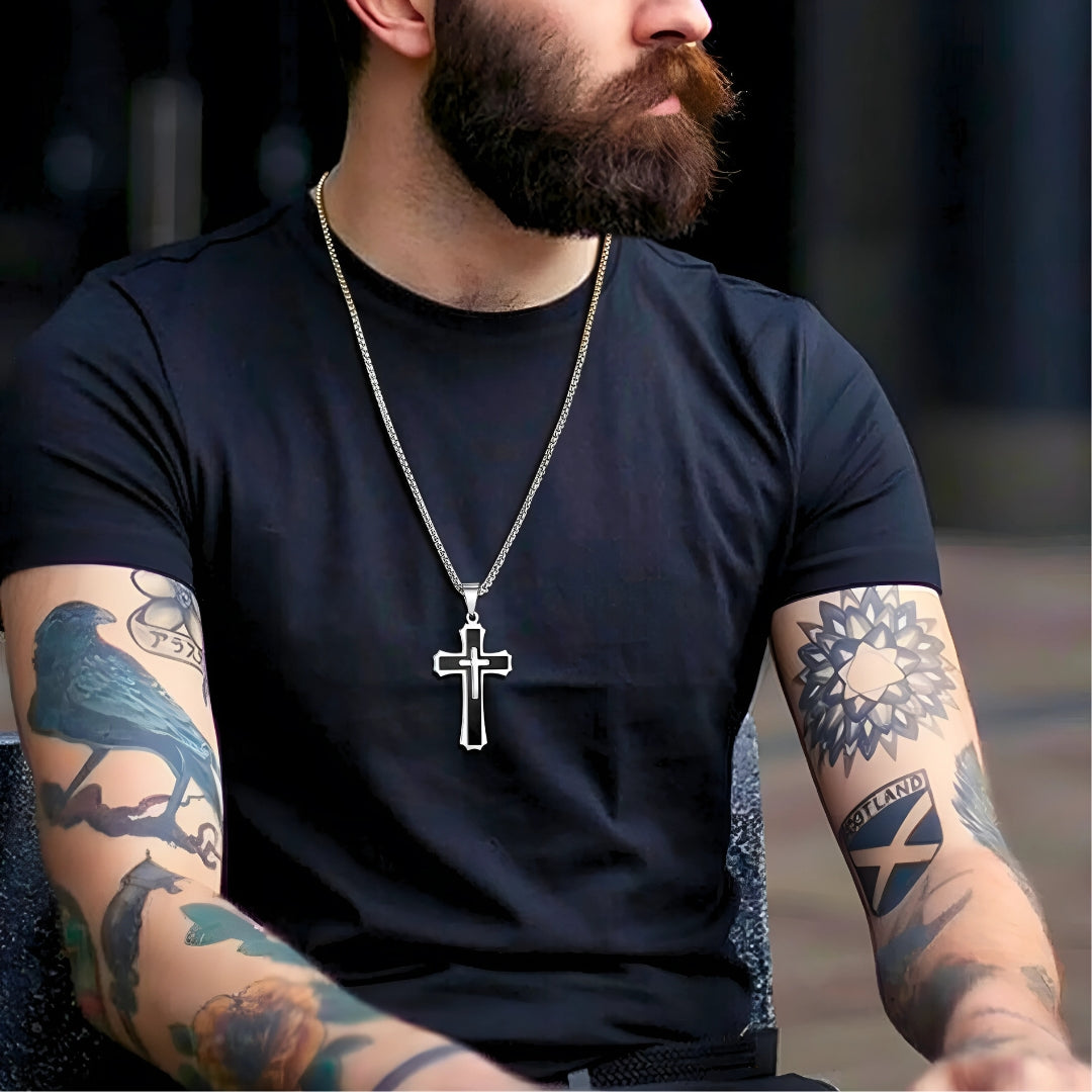 Collier homme croix, | pendentif CROIX SUR CROIX II™