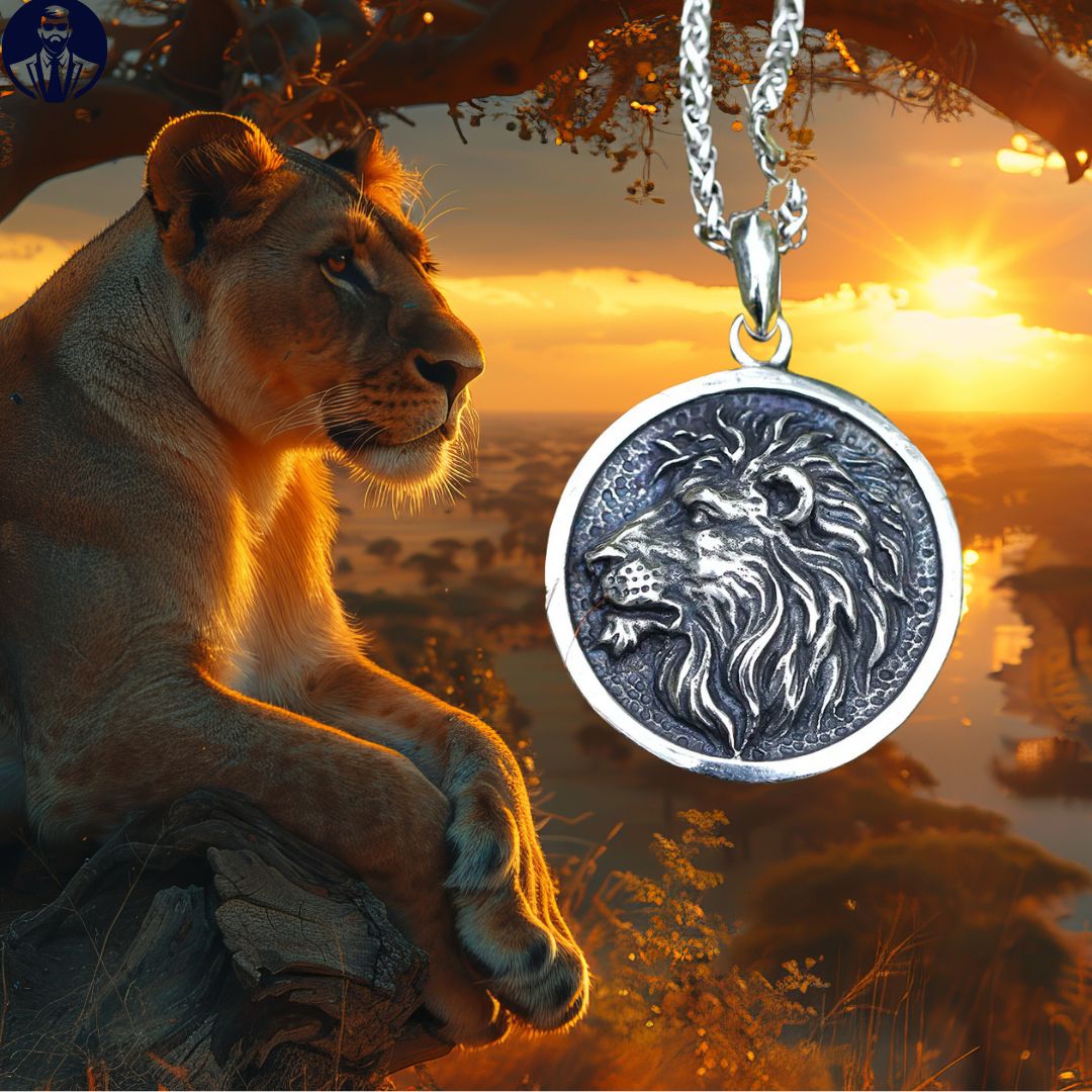 Collier homme- pendentif MY LÉO™ ; Courage, fierté, force de lion