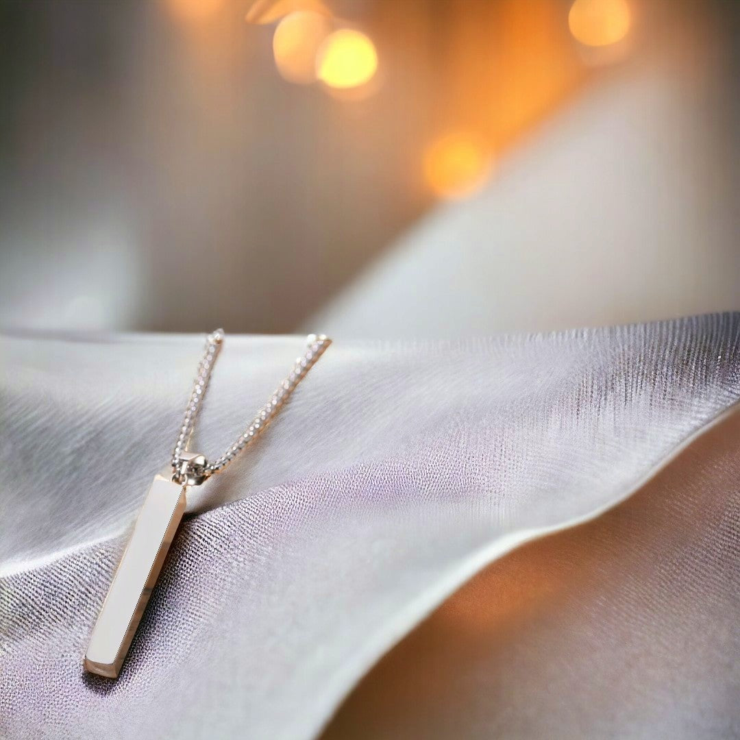 Collier homme- pendentif CLASSY-BAR™ ; Colliers avec pendentif minimaliste
