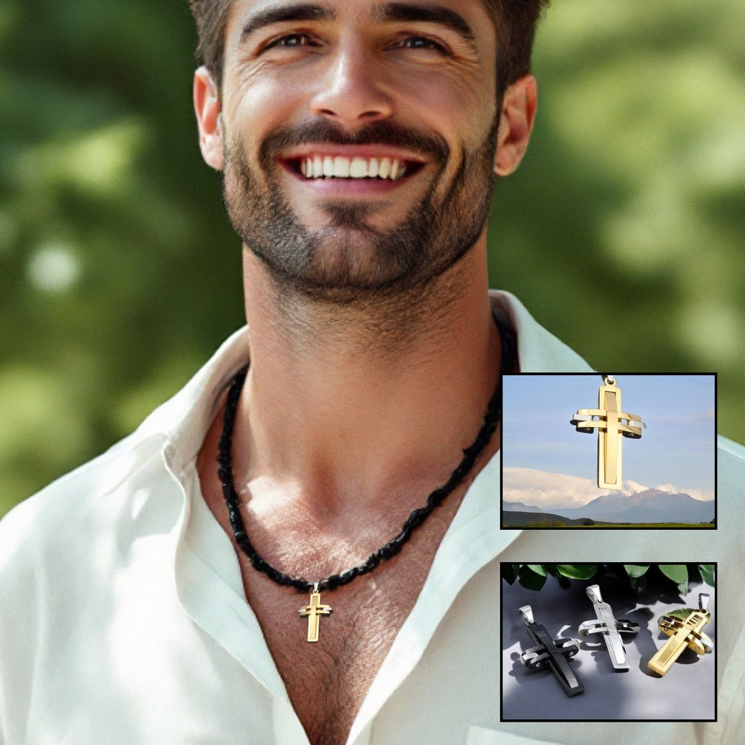 Collier homme- pendentif croix MODERN CROSS™ : Élégance et Spiritualité en Harmonie