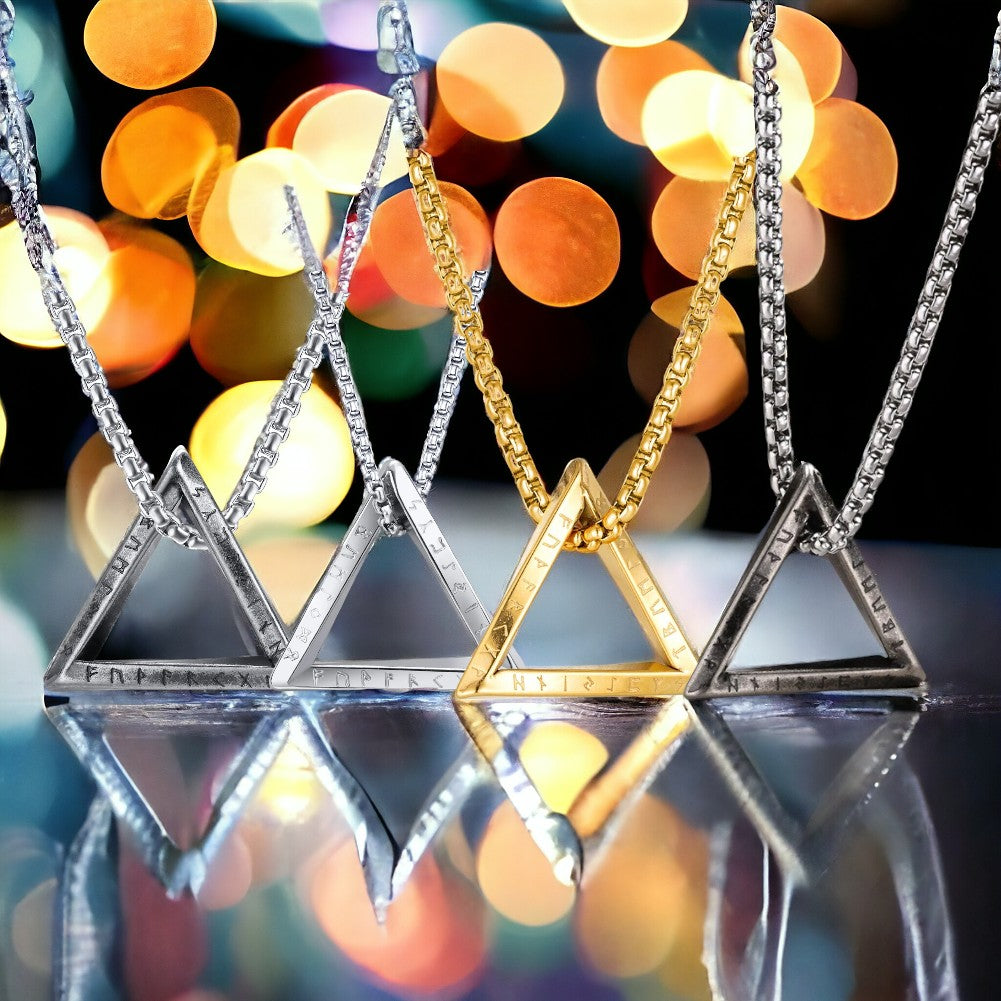 Collier homme- pendentif VORKY II™ ; Colliers Viking Nordiques triangle