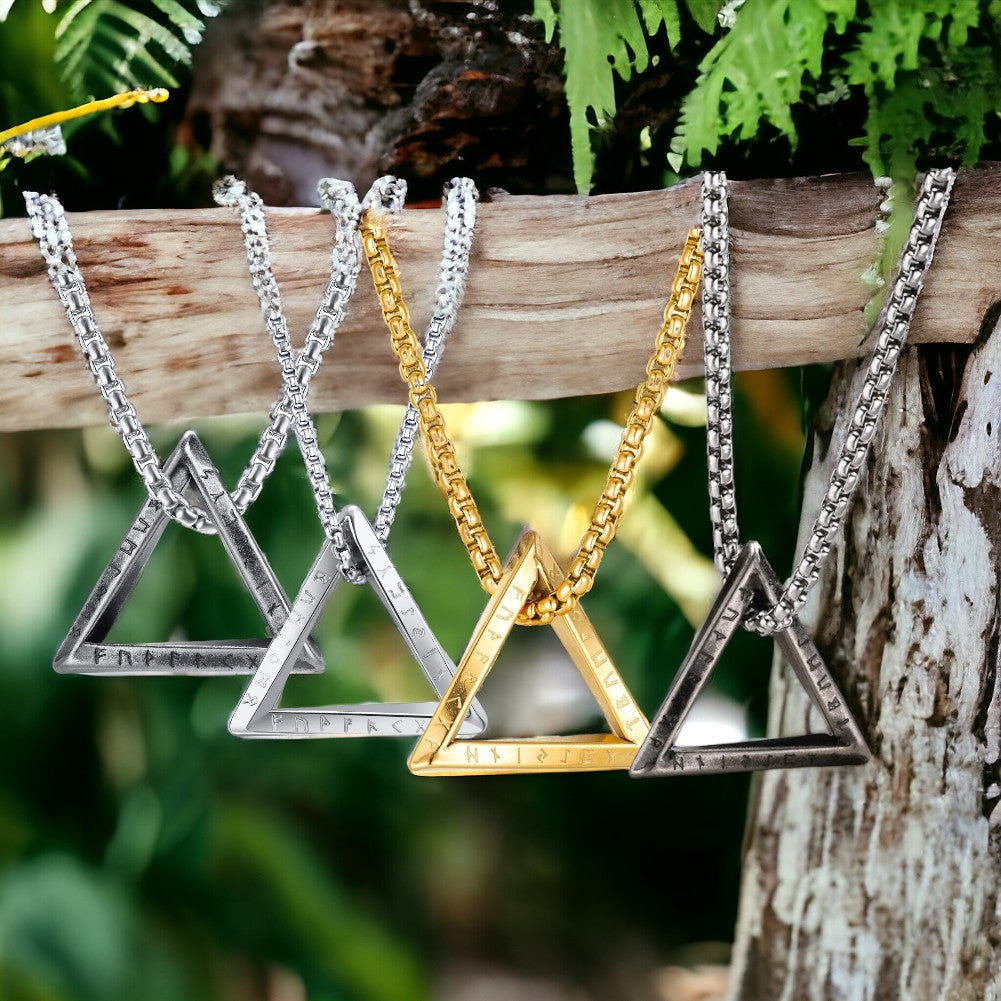 Collier homme- pendentif VORKY II™ ; Colliers Viking Nordiques triangle
