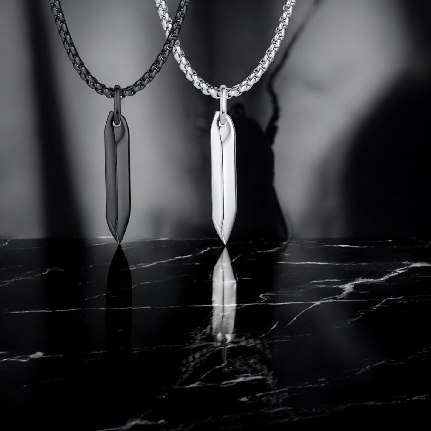 Collier homme- pendentif LE CRYSTALÉ™ | Pendentif en acier inoxydable