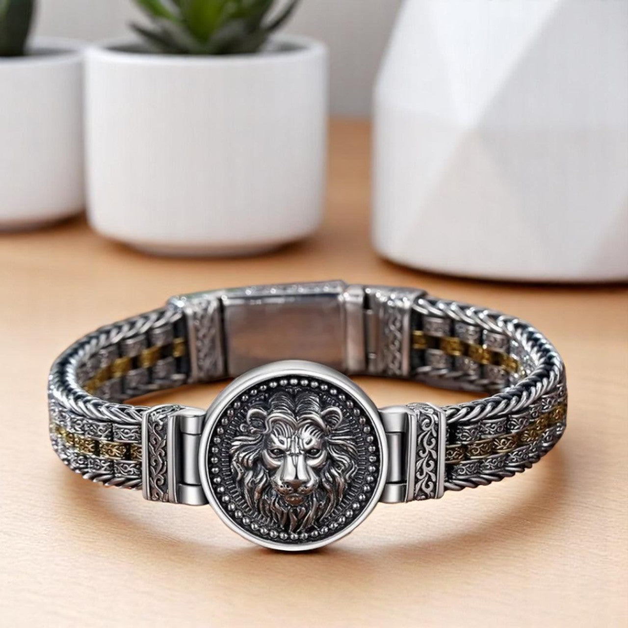 Bracelet homme LÉOTOP™ ; Bracelet symbole de puissance