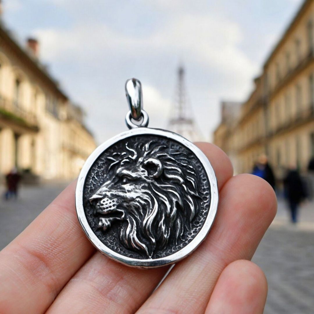 Collier homme- pendentif MY LÉO™ ; Courage, fierté, force de lion