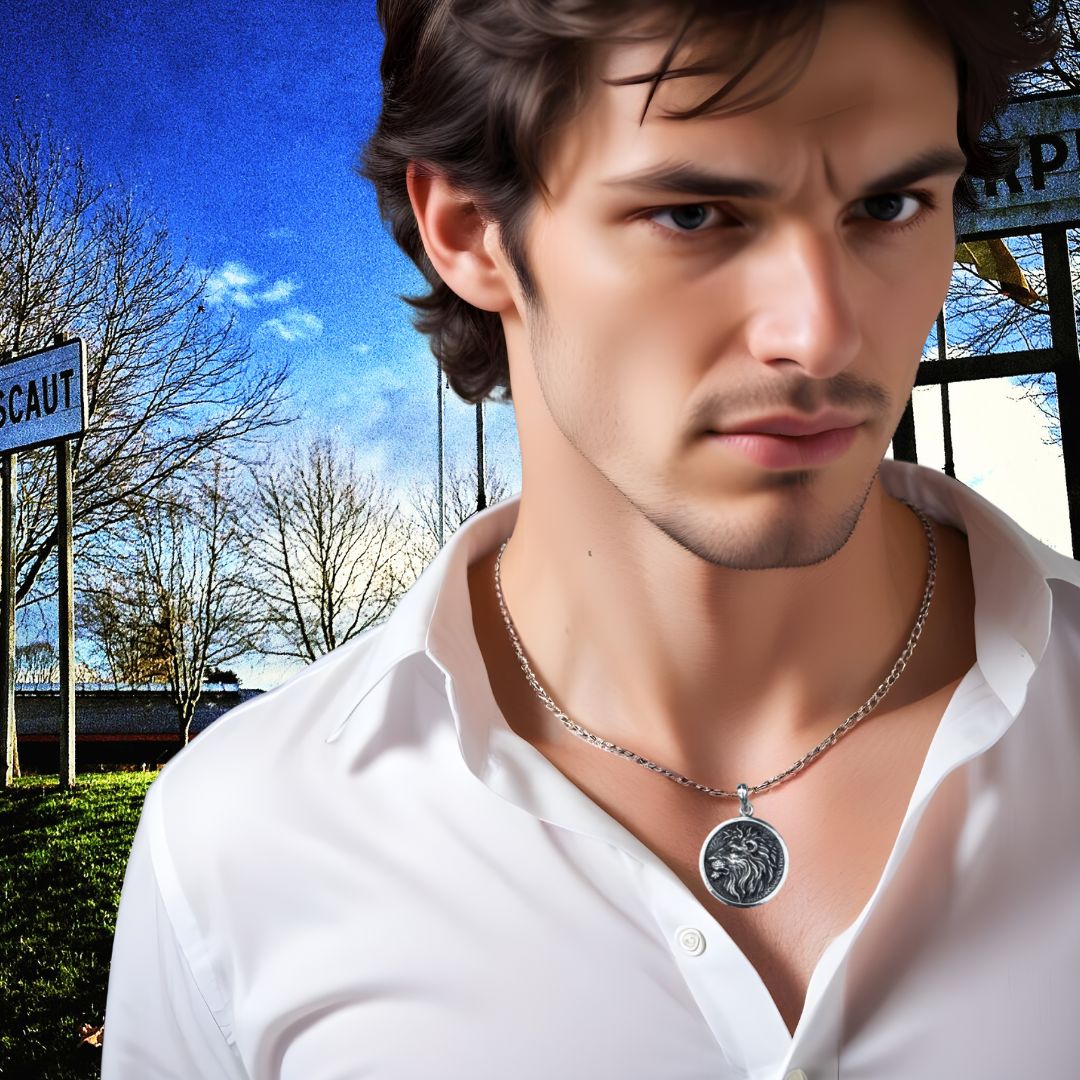 Collier homme- pendentif MY LÉO™ ; Courage, fierté, force de lion