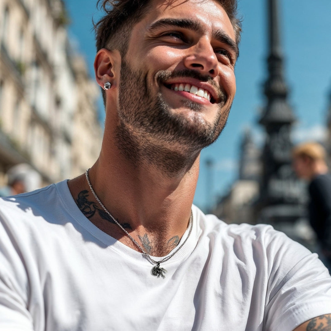 Collier homme-pendentif ANGE ET DÉMON™ : le dualité parfaite