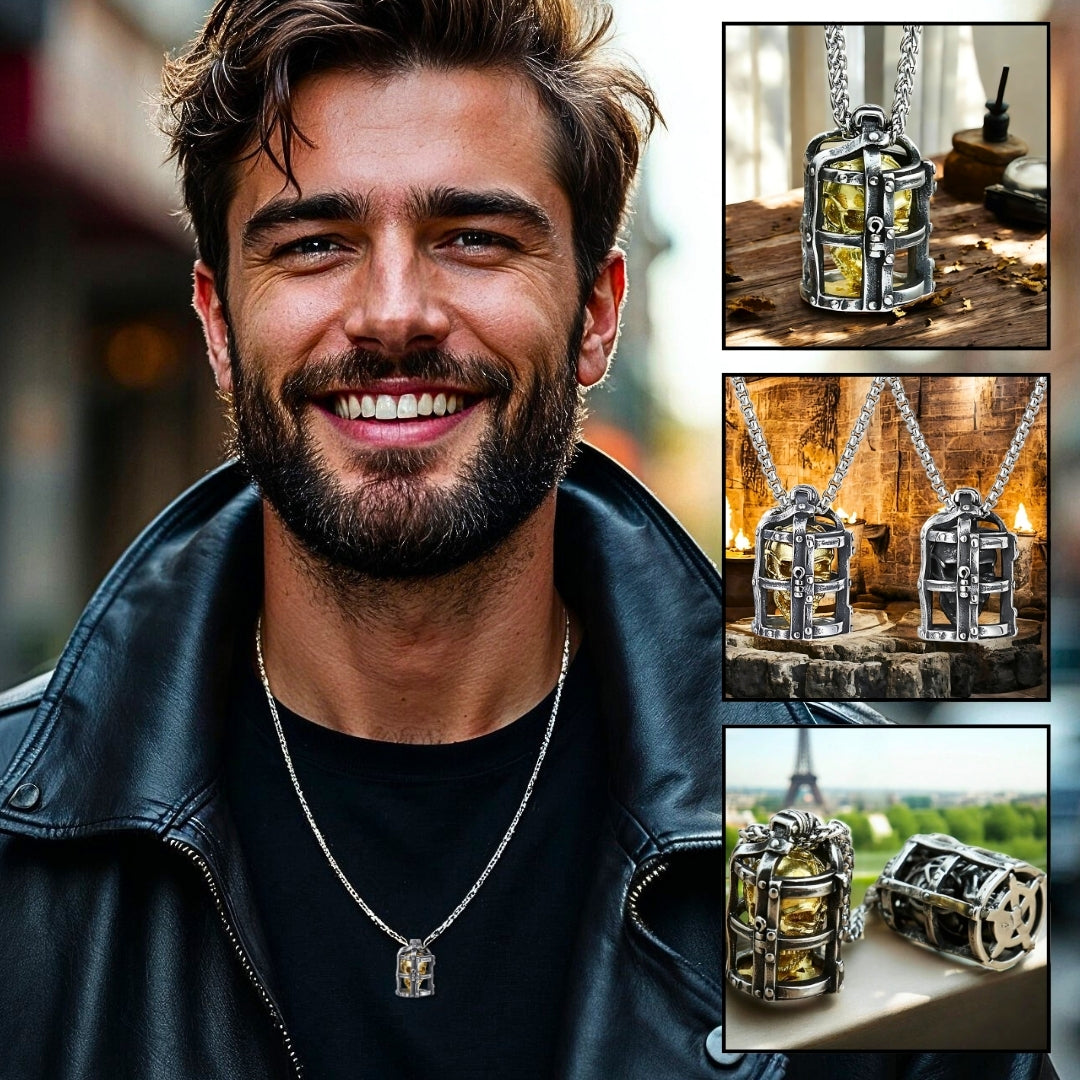 Collier homme- pendentif SKULL CAGE™ Affirmez votre style rebelle