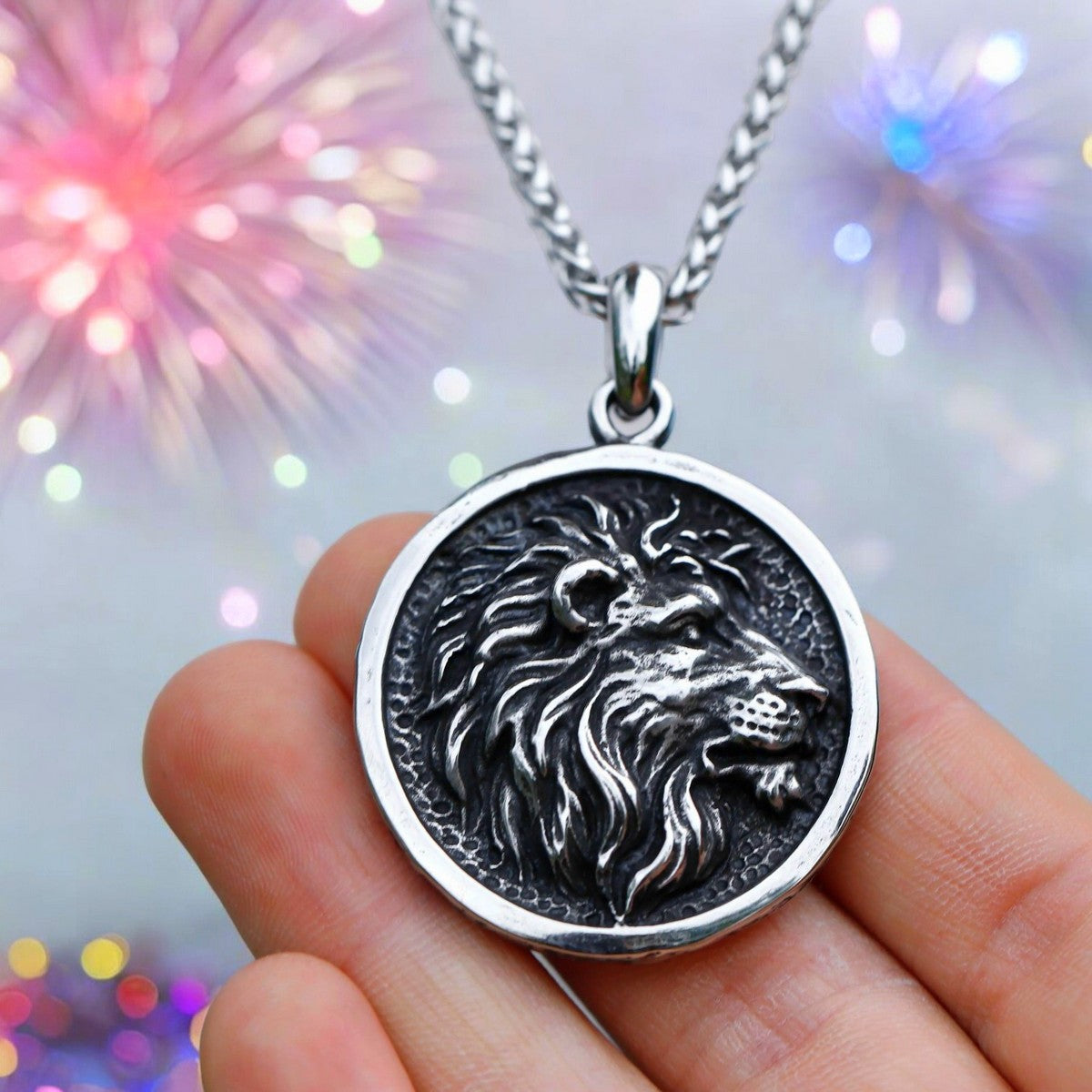 Collier homme- pendentif MY LÉO™ ; Courage, fierté, force de lion