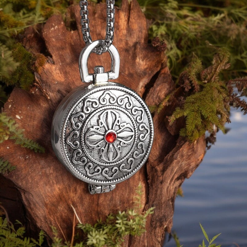 Collier homme- pendentif TIBY AMULETTE™ ; Collier raffiné de style Tibétain