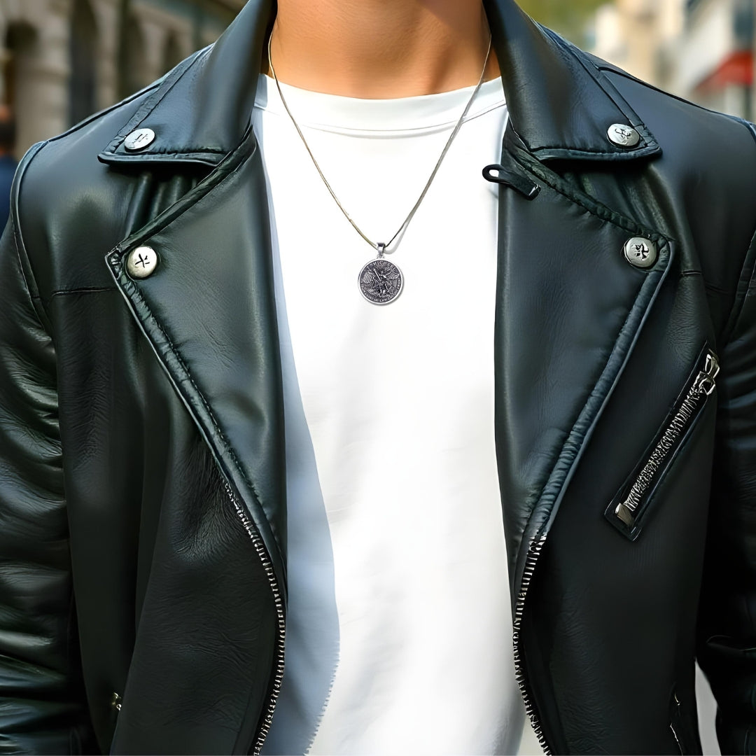 Collier homme- pendentif LE MEDAILLON SAINT-MICHEL, Protecteur et Symbole de Force