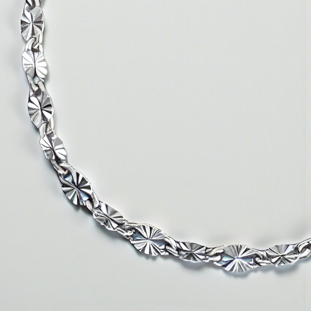CHAINE HOMME MAILLONS OVALE FORMES D'ŒIL argente details maillons