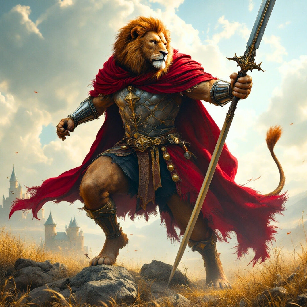 Collier homme-pendentif LEOTOP II™ lion guerrier representation