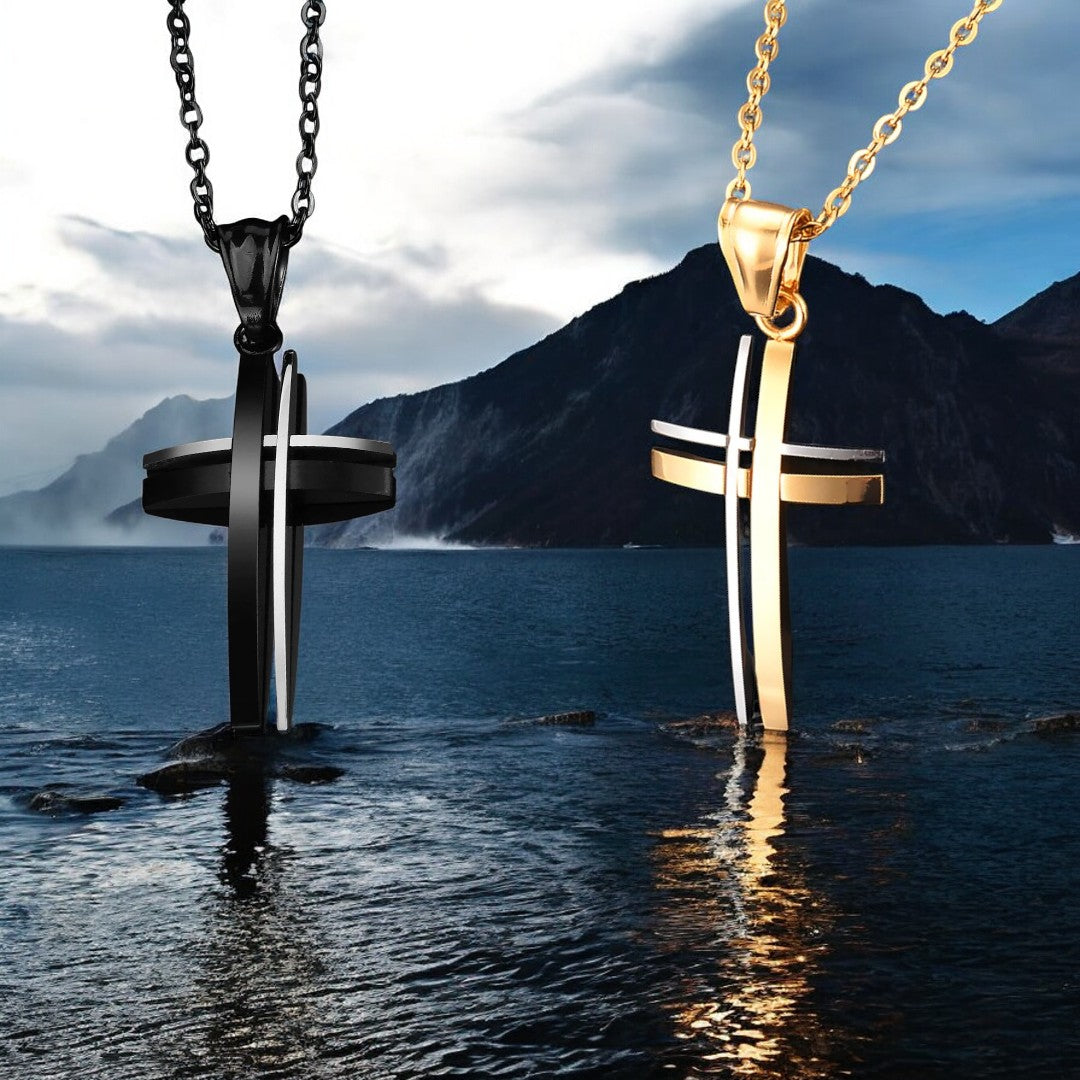 Collier homme- pendentif croix FIRST CROSS™ : Élégance et Modernité