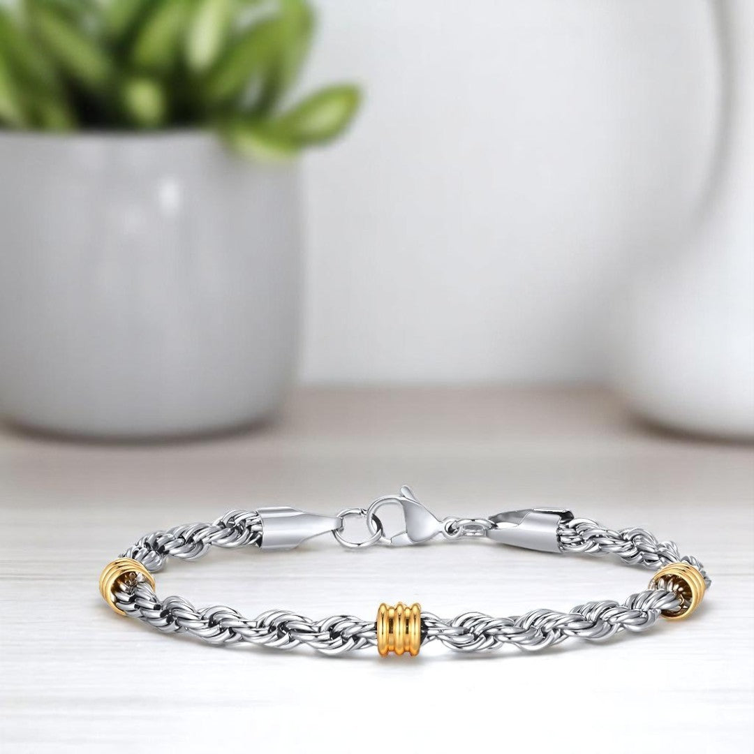 Bracelet homme-STEEL BRAID™ : L'élégance masculine intemporelle