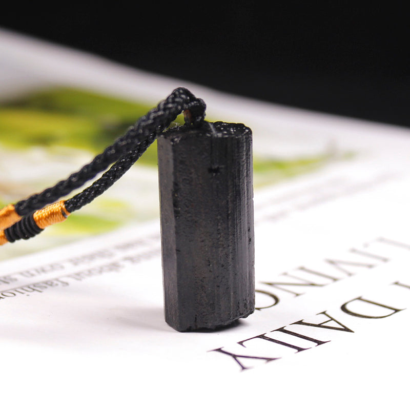 Collier homme- pendentif TOURMALINE PENDENTIF™ | Collier de pierre Chakra noire