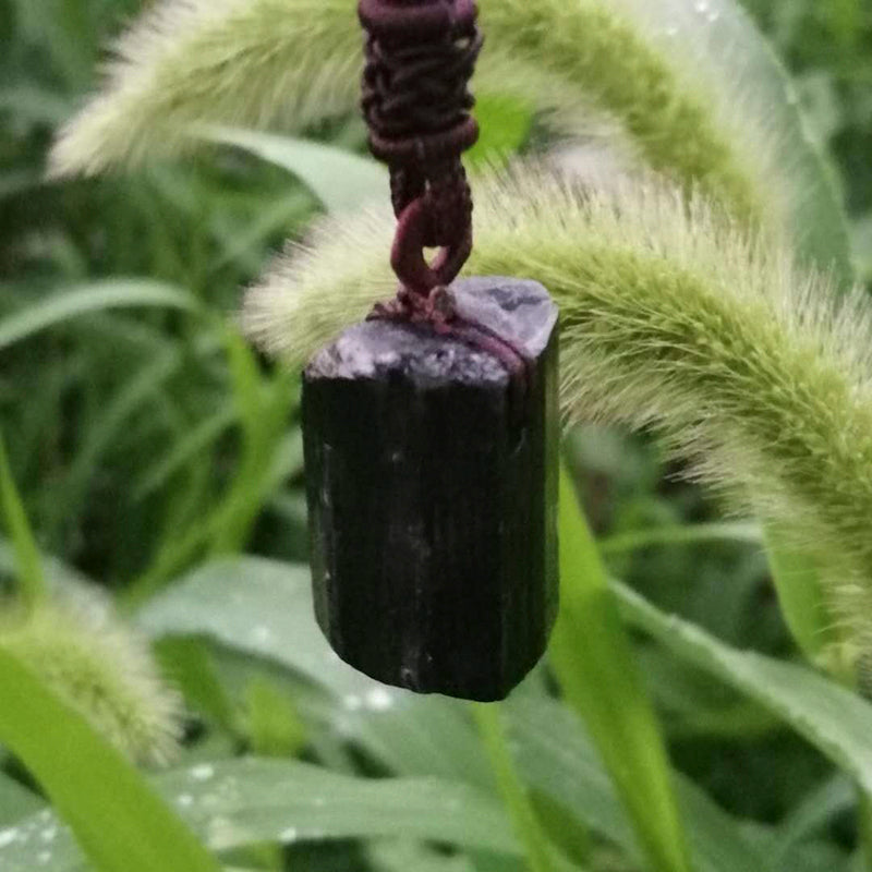 Collier homme- pendentif TOURMALINE PENDENTIF™ | Collier de pierre Chakra noire
