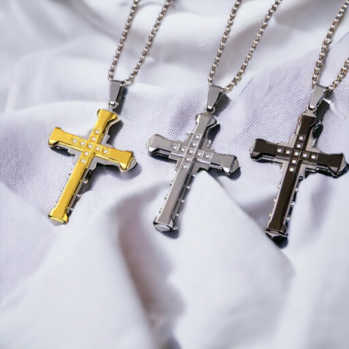 Collier homme-pendentif CHAÎNE CROIX BENDECIDO ™ ; Chaîne avec croix originale