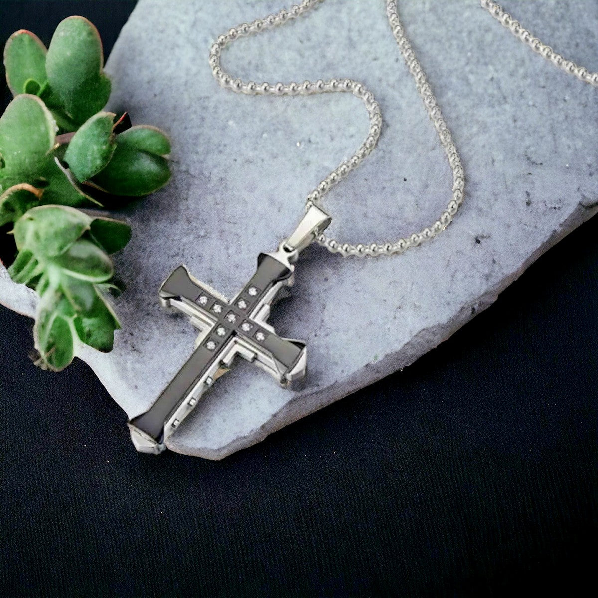 Collier homme-pendentif CHAÎNE CROIX BENDECIDO ™ ; Chaîne avec croix originale