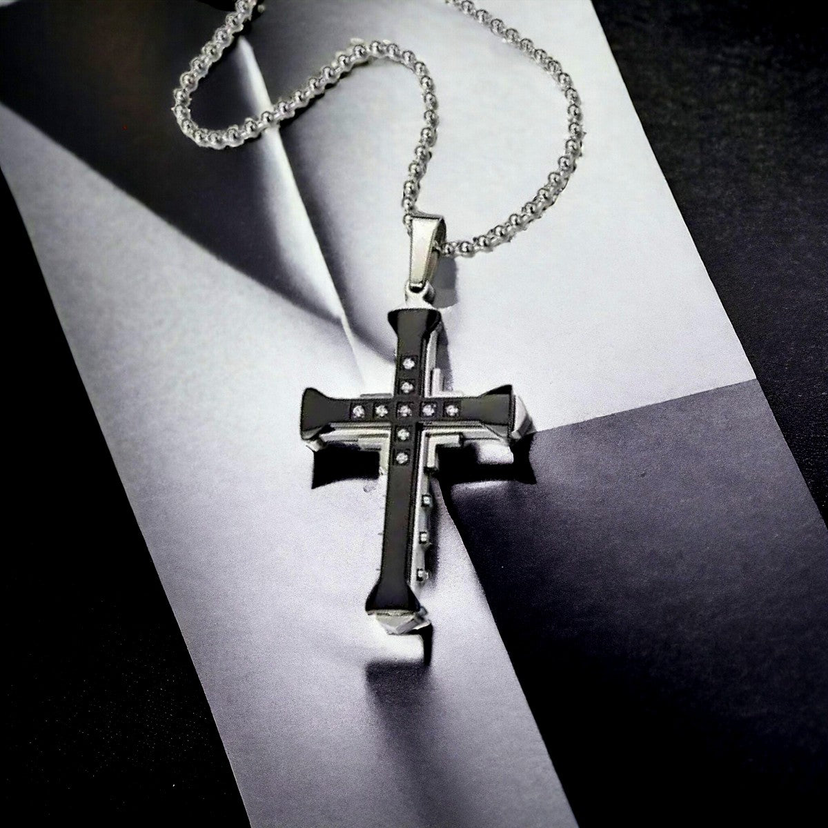 Collier homme-pendentif CHAÎNE CROIX BENDECIDO ™ ; Chaîne avec croix originale