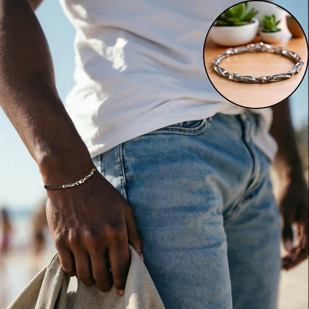 bracelet homme cuivre poignet bras homme noir femmes plages