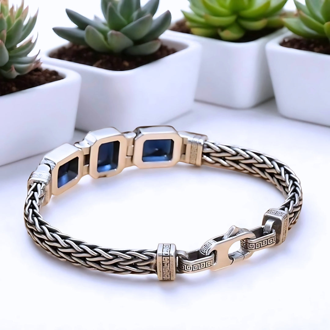 bracelet homme luxe tendance tissé plantes