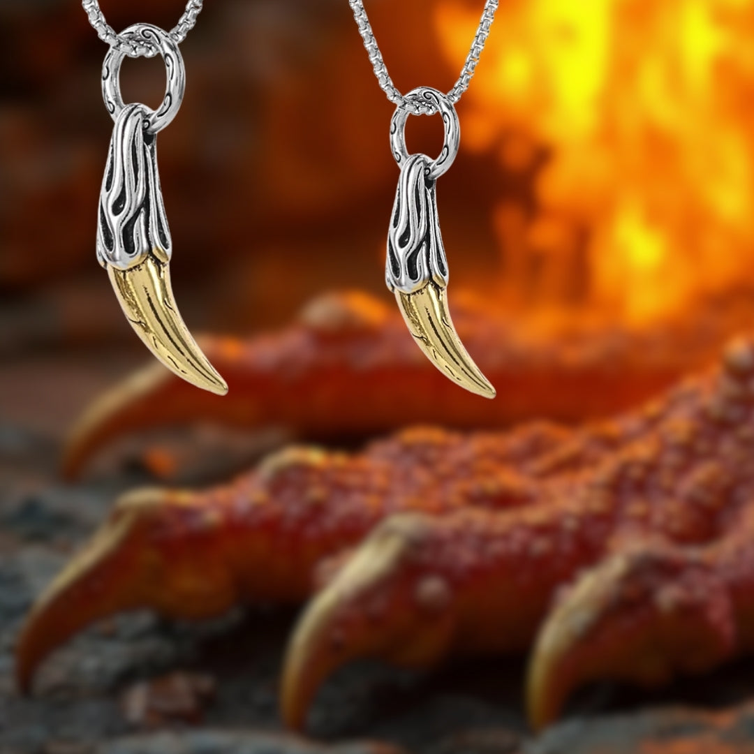 collier-homme-pendentif-griffe dragon-or et argent-patte-griffe