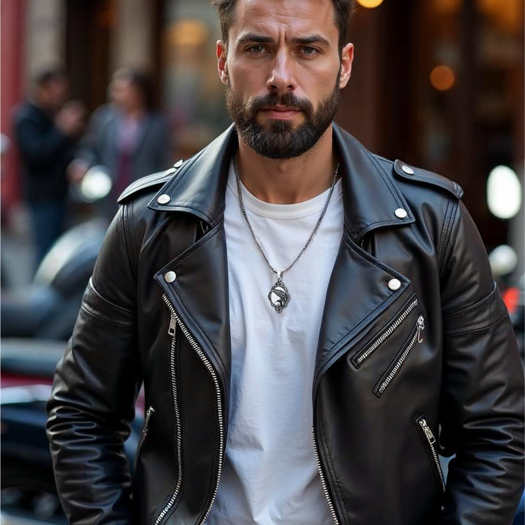 collier-homme-pendentif-miroir-magic-corbeau-tête-de-mort