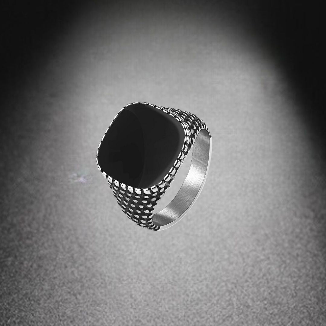 Bague homme- DARK SOUL CATCHER™| bague chevalière noire