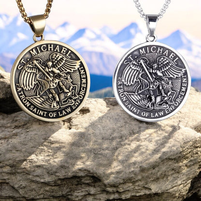 Collier homme- pendentif LE MEDAILLON SAINT-MICHEL, Protecteur et Symbole de Force