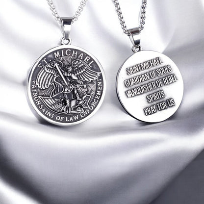 Collier homme- pendentif LE MEDAILLON SAINT-MICHEL, Protecteur et Symbole de Force