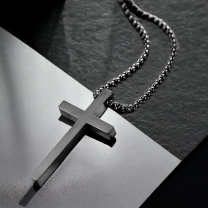 Collier homme- pendentif CHAÎNE BÉNITO™ |Croix Simple et classique