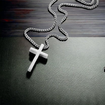 Collier homme- pendentif CHAÎNE BÉNITO™ |Croix Simple et classique
