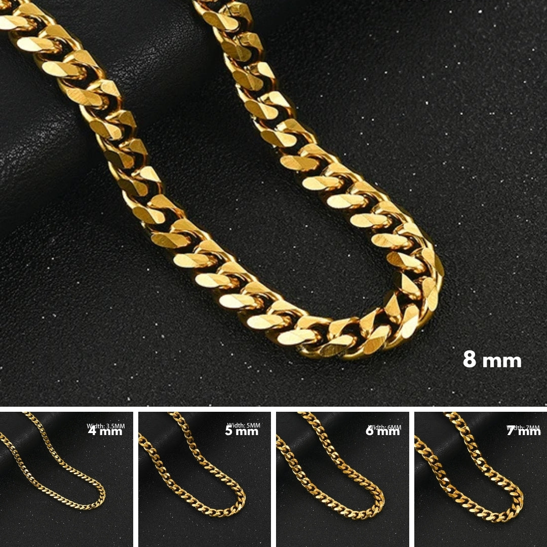 Chaine homme épaisse et serré cubaine, maille gourmette