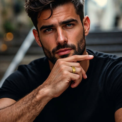 Anneau pour homme | Alliance « Chevron d'Or »