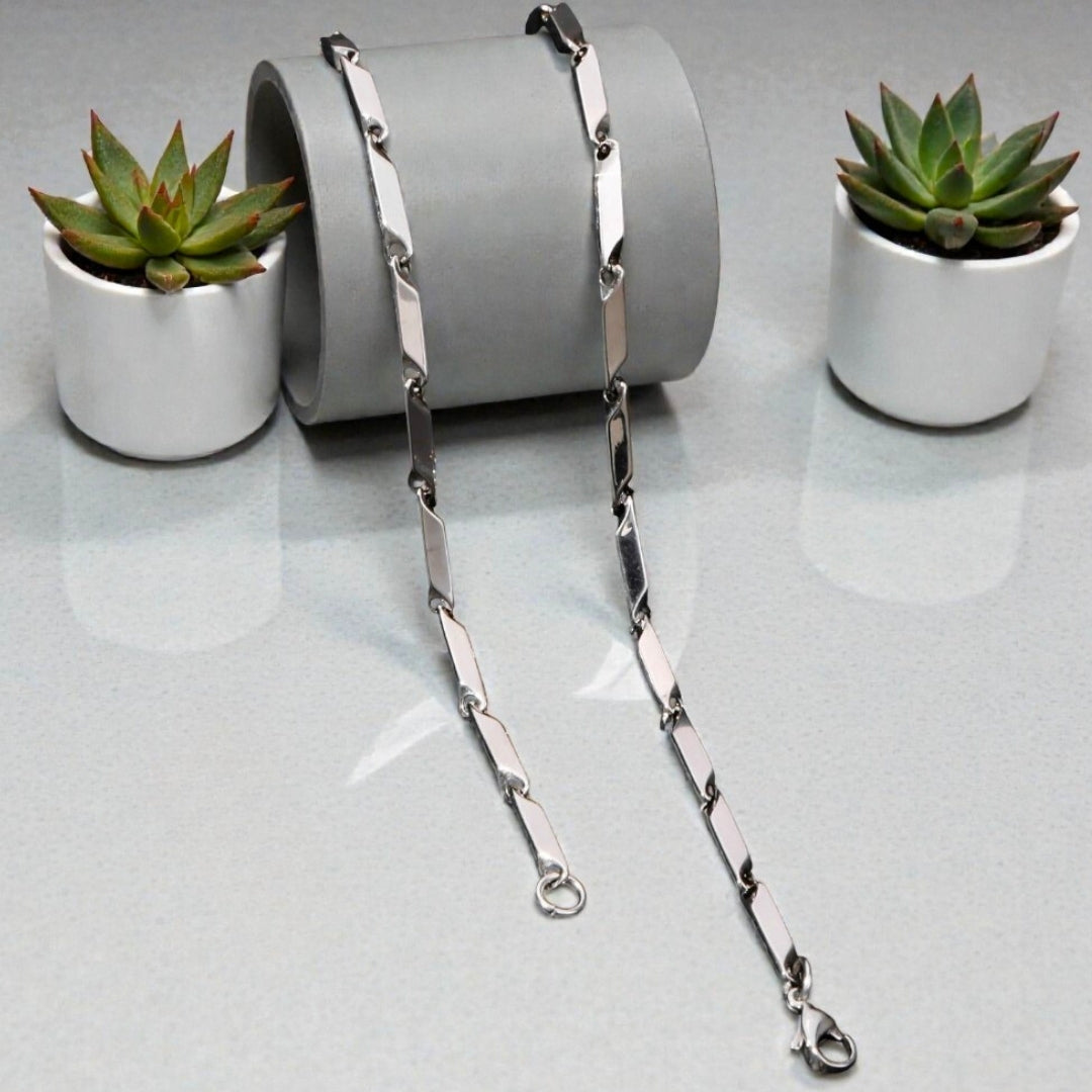 Chaine homme  maillons allongés| Intemporel