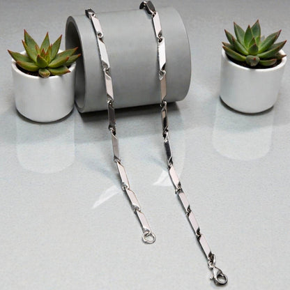 Chaine homme  maillons allongés| Intemporel