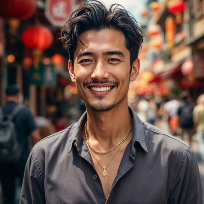 Collier homme-pendentif  DRAGON CHINOIS LUXE DISCRET II