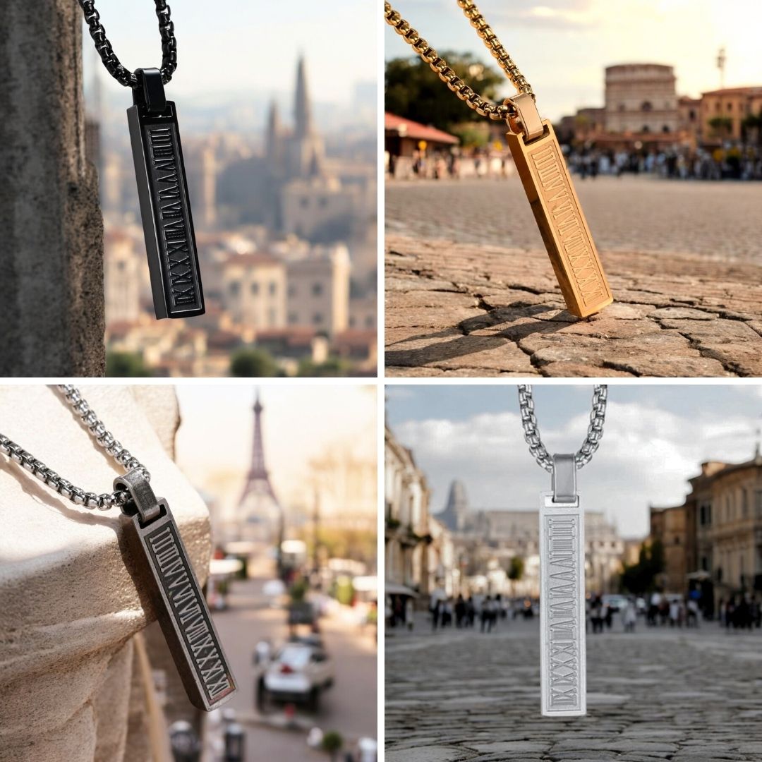 Collier homme, pendentif "Tempus" | Intemporel