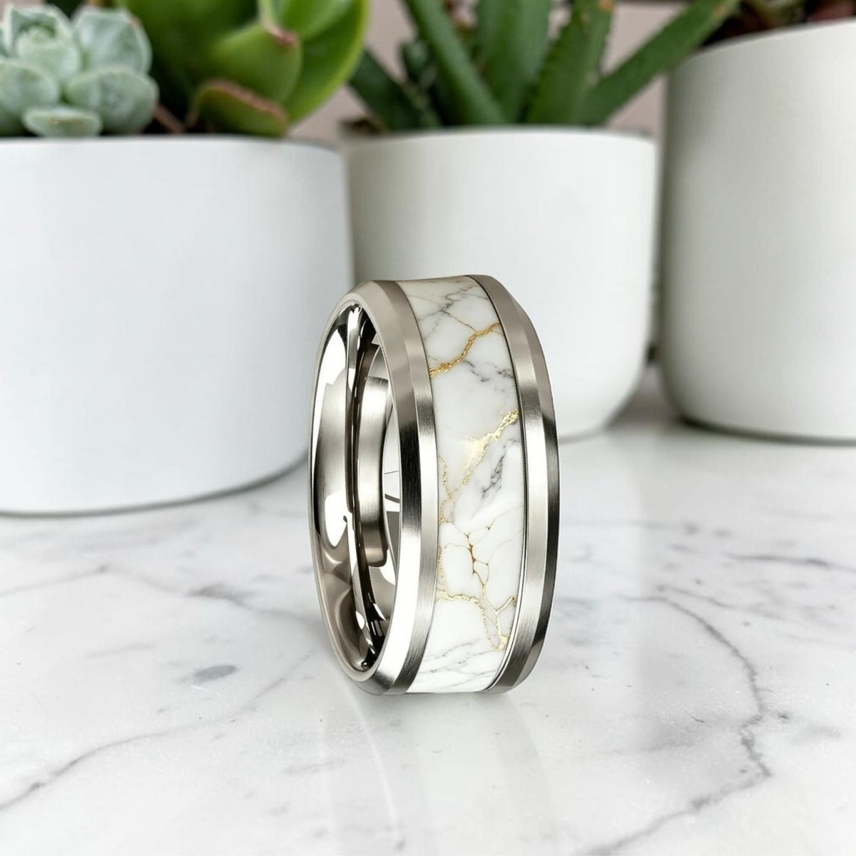 Alliance homme | bague style alliance marbre « Marbre Impérial »